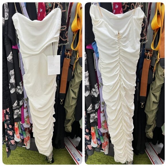 Nookie Tia Midi Bodycon Silhouette Dress XS Xtra Small in White - Picture 6 of 7